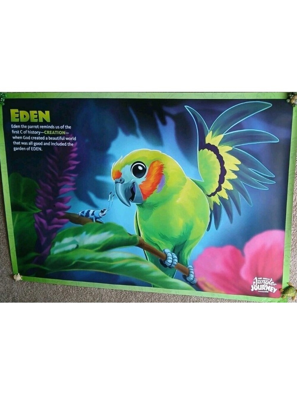 84"x62.5" - Answers VBS Biblical Wall Mural Poster - Eden Parrot - Creation